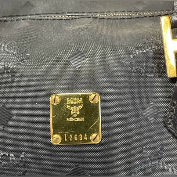 MCM Black Satchel with Gold Accents - Picture 5 of 13